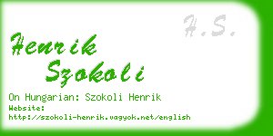 henrik szokoli business card